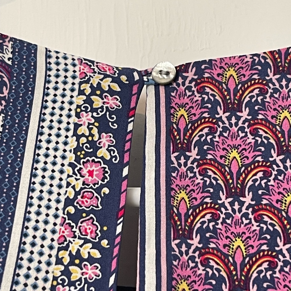 Esprit Patterned Midi Dress with Purple and Pink Accents - Picture 5 of 5